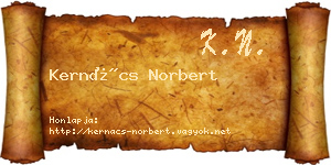 Kernács Norbert névjegykártya